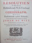 Johan de Witt - Resolutien der heeren staten van Hollandt en west-Vriesland
