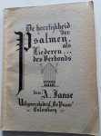 Janse A - De heerlijkheid der Psalmen als Liederen des Verbonds Op schutblad krantrecensie geplakt