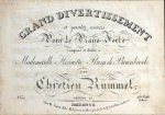 Rummel, Christian: - Grand divertissement à quatre mains pour le piano-forte. Oeuvre 48
