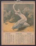 Jan Voerman - (DECORATIEVE PRENT - LITHO  DECORATIVE PRINT) 1947 (gelithograveerde kalender - 4 pag door Jan Voerman)