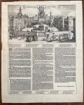 Visscher, C.J. (1586-1652). Visscher, Claes Jansz II (1587-1652) - Broadsheet 1618 | D'Arminiaensche Schans tot Leyden (The Arminian redoubt at Leiden 1618), with letterpress text in Dutch, 1 p.