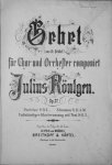 Röntgen, Julius: - [Op. 27] Gebet (von Fr. Hebbel) für Chor und Orchester componirt. Op. 27