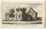 Caspar Jacobsz. Philips (1732-1789) - Antique print, etching | View on a landscape with a fortified building, published 1766, 1 p.