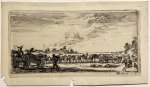 after Stefano della Bella (1610-1664) - Antique print, etching | Advancing cannons on plain [Optrekkende kanonnen op vlakte], published ca. 1650, 1 p.
