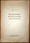 Ratz, Erwin: - Zur Chronologie der Klaviersonaten Franz Schuberts. Sonderdruck aus der Österreichischen Musikzeitschrift