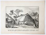 Visscher, Claes Jansz (1586/87-1652) after Bloemaert, Abraham (1566-1651) after Bolswert, Boëtius Adamsz. (ca. 1580-1633) - [Original etching/ets by Claes Jansz Visscher] Two barns/Twee schuren. Date of publishing 1620.