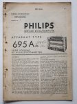  - Philips service documentatie - voor het apparaat 695A-06 - voor voeding uit wisselstroomnetten