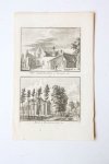 Spilman, Hendricus (1721-1784) after Beijer, Jan de (1703-1780) - 't Huis Albrechtsberg bij Bloemendaal. 1746. / Kerk te Bloemendaal. 1746.