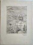 A. M. Guyadez (fl. 20th century) - Modern etching, 20th century, signed - Male nude - A.M. Guyadez