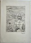 A. M. Guyadez (fl. 20th century) - Modern etching, 20th century, signed - Male nude - A.M. Guyadez