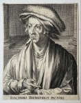 Hondius, Hendrik I (1573- 1650) - [Antique print, etching and engraving] [7] Joachim Patinir (Pictorum aliquot celebrium, præcipué Germaniæ Inferioris, effigies; series title), published 1610, 1 p.
