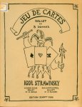 Strawinsky, Igor: - Jeu de cartes. Ballet en trois donnes. Couverture et croquis par Théodore Strawinsky