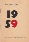 BÜHRMANN - Kalenders 1959. De GHB kalendertentoonstellingen staan weer voor de deur.
