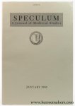 Medieval Academy of America: - Speculum. A Journal of Medieval Studies January 1992. Vol. 67 No. 1.