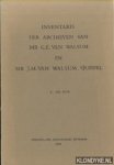 Boom, H. ten - Inventaris der archieven van Mr G.E. van Walsum en Mr J.M. van Walsum-Quispel