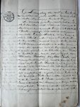 [Legal deed Rockanje 1838] - Manuscript legal 1838 | Manuscript legal signed by notary Redele regarding estate of Geertje Riedijk en Kornelis Jacobus van der Linde, in blue paper cover with two red seals and original rope, 56 pp.