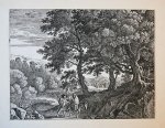 after Herman van Swanevelt (1603/04-1655) - Antique print, etching | The flight into Egypt, published ca. 1650, 1 p.