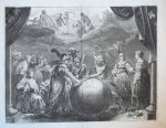 Pieter Nolpe (c. 1613-ca. 1653), after Claes Moeyaert (1591-1669) - [Antique print, etching] Henry IV as Hercules repairing the broken globe representing France, published 1639.