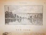 antique print (prent) - New-York. De brug over de Harlem rivier.