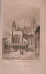 antique print (prent) - Cathedrale de Tournai. (Doornik).