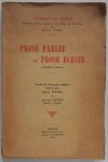 Portier Marius et Ruchon Francois - Prose parlee et prose ecrite  Universite de Geneve Seminaire Ecole Pratique et Cours de Vacances de Francais Moderne