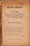 HAAN, Jacob Israël de - Open brief aan P.L. Tak.