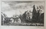 Visscher, Johannes de (1633-1692) after Goyen, Jan van (1596-1656) - [Antique print, etching and engraving] Watermill near a bridge. [Regiunculæ Amoenissimæ eleganter delineate Johanne van Goyen et æri incisæ per Johannem de Visscher], published after 1653.