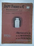 N.n.. - Japy Frères & Cie. Voujaucourt (Doubs). Articles de laiteries et de fermes. 1926.
