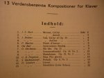Div. Componisten - Primo - 13 Verdensberomte Kompositioner for Klaver, 1939