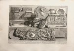 Giovanni Battista Piranesi (1720-1778) - [Antique print, etching, Piranesi] Urna di marmo col suo Coperchio ritrovata dentro al Mausoleo di Cecilia Metella.(Marble urn now in Palazzo Farnese), published 1756-1784, 1 p.
