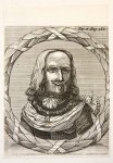 Unknown maker - Antique Etching - Portrait in Oval of Michiel de Ruyter (1607-1676) - Unknown Maker