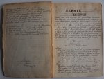 Alfons, Laudij; Andre, Rutten; - De Paradijsvloek.Toneeltekst schooltoneel op Vondels Adam in ballingschap hand geschreven tekst in schrift