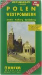 Höfer Verlag - Strassenkarte 1:200 000 Polen PL 001. Westpommern : Stettin - Kolberg - Landsberg ; 2-sprachig bis ins Detail ; mit Lupe ; mit separatem Ortsnamenverzeichnis deutsch-polnisch/polnisch-deutsch ; Innenstadtplan von Stettin/Szczecin