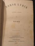 Aabel, Bjornson, Collett, Ibsen, Moe, Vinje, Wergeland, Wolff og flere andre - Norsk Lyrik (1814-1868) i Utvalg