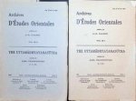 J.-A. Lundell - Archives d'études Orientales  Vol. 18 : 1 et 2  / The Uttaradhyayanasutra ( P. 1 - 210 + 211 - 409 )