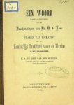 De Smit van den Broecke, H.A. - Een woord naar aanleiding van de beschouwingen van Dr. A. de Loos over het examen van toelating tot