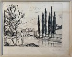 Erich Heckel (1883-1970) - Modern print expressionism | Landscape with nudes, published 1924, 1 p.