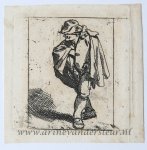Cornelis Bega (1632-1664) - [Antique print, etching] Man with his hand in his coat (man met hand op de borst), published ca. 1650.