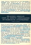VAN ROSSEM Jean-Pierre - Belgisch uranium voor de eerste Amerikaanse en Russische atoombommen [Union Minière]