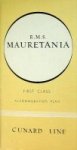 Collective - Brochure R.M.S. Mauretania, first class accommodation plan