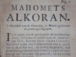  - Mahomets Alkoran, benevens een tweevoudige beschrijving beschyving van Mahomets Leven