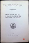 Hena Maes-Jelinek - Criticism of society in the Englich novel between the wars