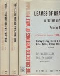 WHITMAN, Walt - Sculley BRADLEY, Harold W. BLODGETT, Arthur GOLDEN & William WHITE [Eds.] - Leaves of Grass: A Textual Variorum of the Printed Poems - Volume I: Poems, 1855-1956 / II: Poems, 1860-1867 / III: Poems, 1870-1891.