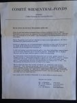Schrijven - Comité Wiesenthal-Fonds Schrijven - Comité Wiesenthal-Fonds