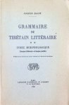 Jacques Bacot - Grammaire du Tibétan Littéraire  Index Morphologique
