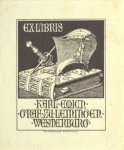 Sturtzkopf, Richard. - Exlibris für Karl Emich Graf zu Leiningen-Westerburg. Sturtzkopf, Richard. - Exlibris für Karl Emich Graf zu Leiningen-Westerburg.