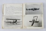 zelf geschreven - Uniek!!! Zelfgeschreven boekje met teksten en ansichtkaarten van vliegtuigen 1939-1950 (7 foto's)