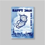 Kaagman, Hugo (Haarlem NL, 1955) - - Happy New Year 2016 & Merry X-Mas. SIGNED.