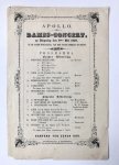  - [Women, music, 1858] Programm for the ladies-concert of Apollo in de Doelen, Delft 4-5-1858. 1 p. printed.