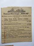 Stoomvaart Maatschappij Nederland (SMN) - Drie geadverteerde afvaartlijsten gedateerd 4 juli 1895 - 30 aug. 1895 en 30 dec. 1896  (zie meer info)